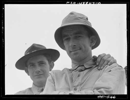 Camp Shelby, Hattiesburg, Mississippi. Father and son (?)