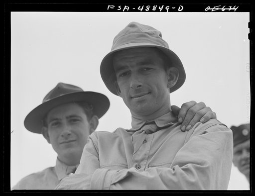 Camp Shelby, Hattiesburg, Mississippi. Father and son (?)