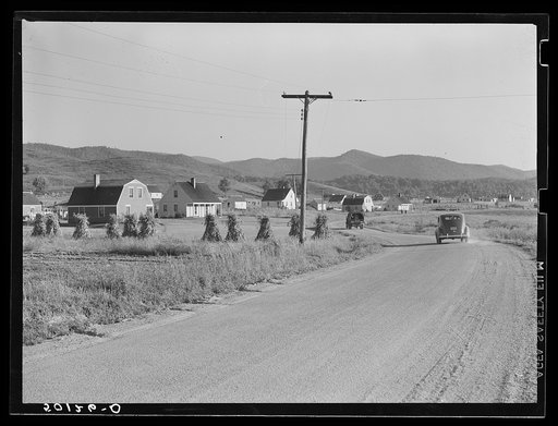Good roads and land with houses. Tygart Valley Homesteads, West Virginia