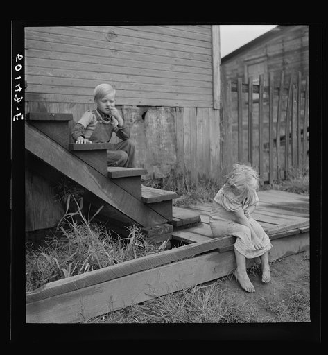 Untitled photo, possibly related to: Children playing around old coal tipple. Scotts Run, West Virginia