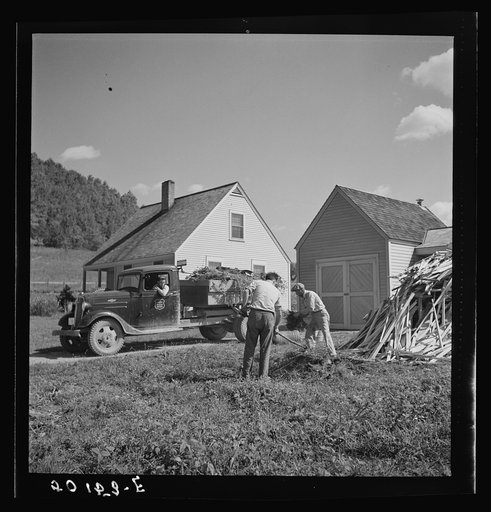 Waste material and rubbish are taken away by community trucks several times weekly. Tygart Valley, West Virginia