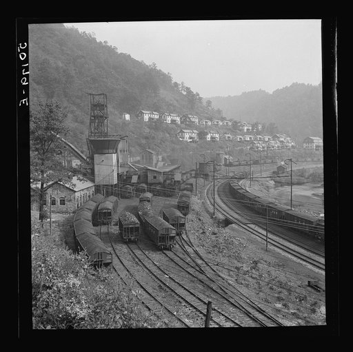 Capels, West Virginia, with coal mine tipple in foreground