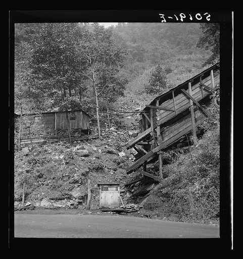Untitled photo, possibly related to: Passing small privately owned coal mine on way to town Saturday afternoon. Mohegan, West Virginia