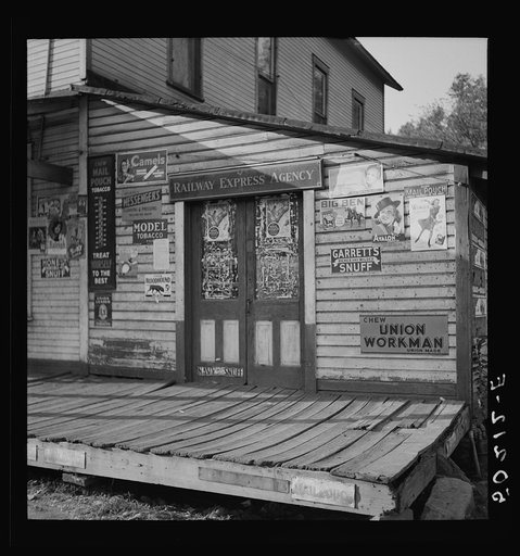 Untitled photo, possibly related to: Storefront in mining town. Osage, West Virginia