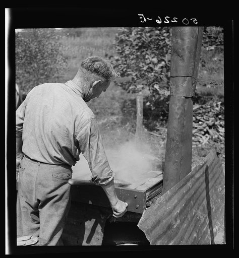 Making molasses from sugar cane. Racine, West Virginia