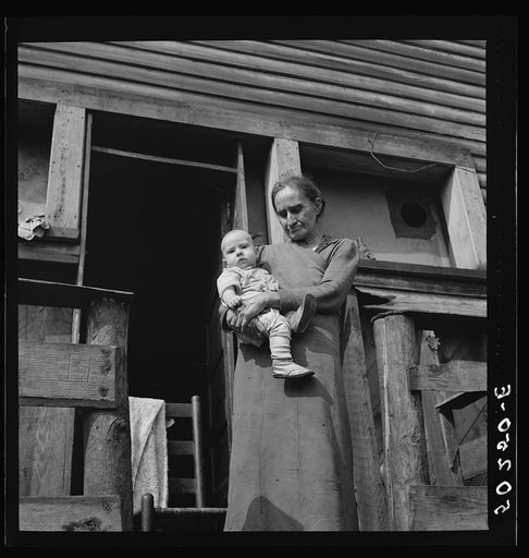 Mother and grandchild of unemployed coal miner. Marine, West Virginia