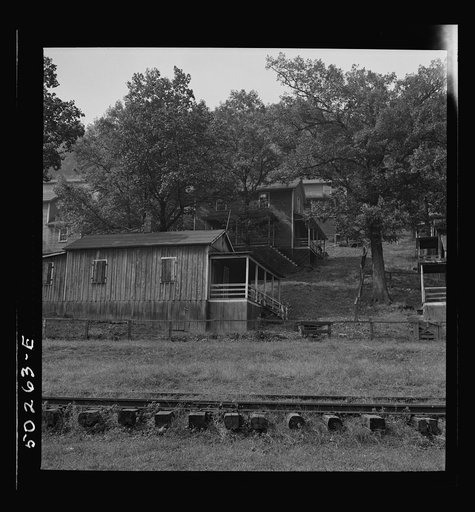 Boarded-up houses in abandoned mining town of Twin Branch, West Virginia