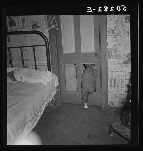 Why open the door, coal miner's child uses the "cat hole." Bertha Hill, West Virginia