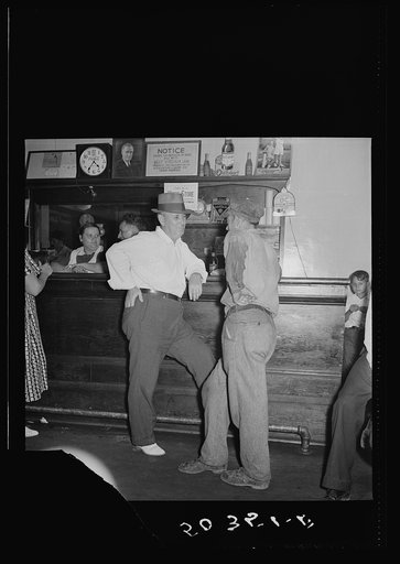 Miners at a bar drinking beer. Osage, West Virginia
