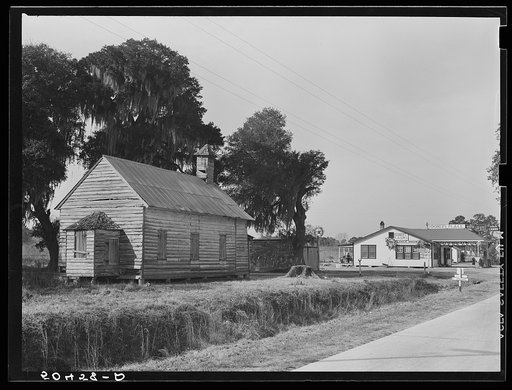 Crossroads near Jacksonboro, South Carolina. Old church on left