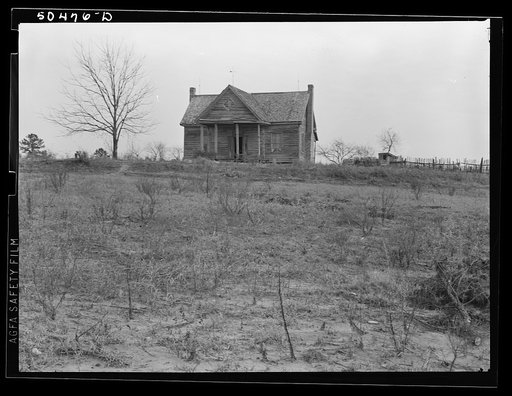 Untitled photo, possibly related to: Typical of better home once owned by white people, but for past ten years owned by Negro woman who hasn't money to keep it repaired. Monticello Road, near Columbia, South Carolina