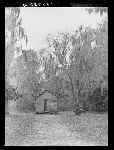 Untitled photo, possibly related to: Negro shack near Beaufort, South Carolina. Negro living there is a bricklayer