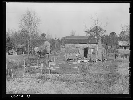 Untitled photo, possibly related to: Negro's home near Beaufort, South Carolina, showing mud chimney
