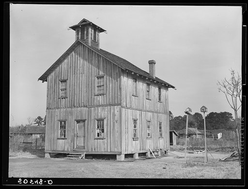 Schoolhouse in sawmill camp. Ashepoo, South Carolina