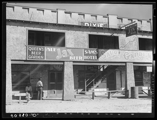 Hotel and rooming house "juke joint" in Negro section. Belle Glade, Florida
