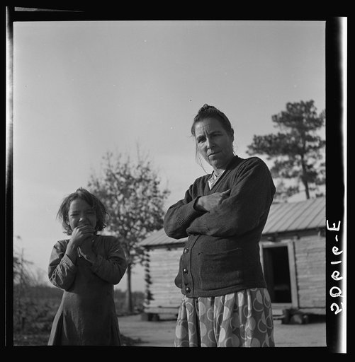 Indian (mixed breed) woman and child near Pembroke Farms. Maxton, North Carolina