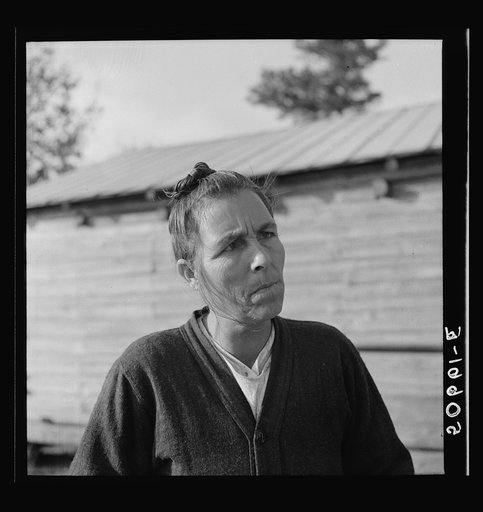 Indian (mixed breed) woman near Pembroke Farms, Maxton, North Carolina