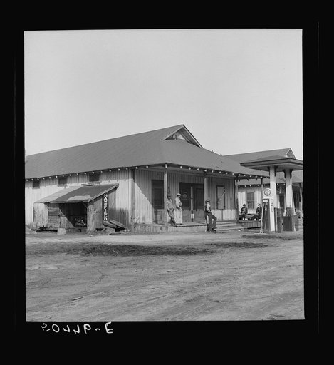 Gas station and commissary, sawill town. Ashepoo, South Carolina.