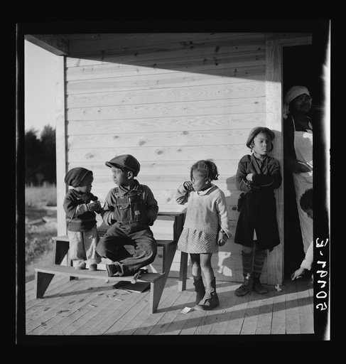 Untitled photo, possibly related to: Children of rehabilitation client on front porch of new home near Raleigh, North Carolina