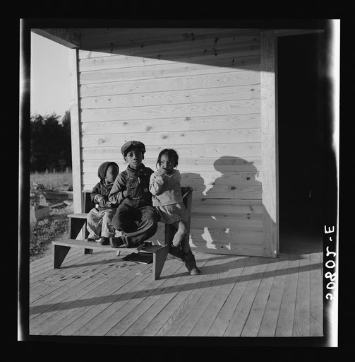 Untitled photo, possibly related to: Children of rehabilitation client on front porch of new home near Raleigh, North Carolina