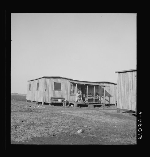 Negro quarters for migrant agricultural labor. Lake Harbor, Florida.  The windows and "screens" are very exceptional