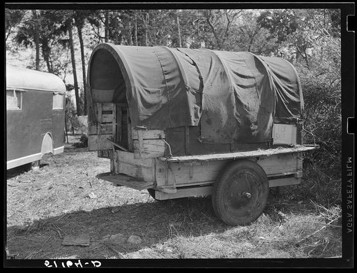Migratory packinghouse workers camp. No work, trailers for sale, near Canal Point, Florida