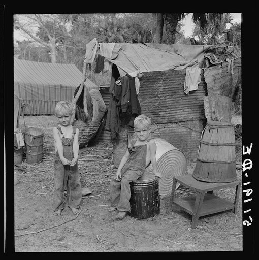 Untitled photo, possibly related to: Migrant laborers' camp near Canal Point, Florida