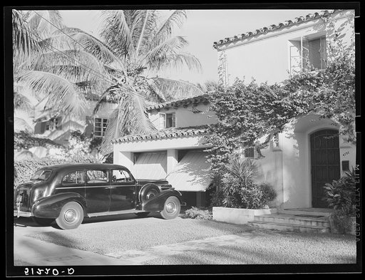 Part of Florida home in wealthy residential section. Miami Beach, Florida