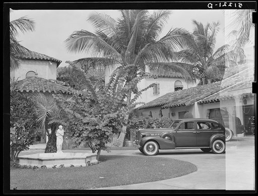 Part of Florida home in wealthy residential section. Miami Beach, Florida