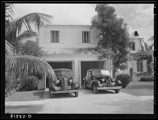 Part of Florida home in wealthy residential section. Miami Beach, Florida