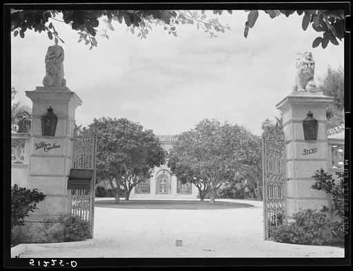 Part of Florida home in wealthy residential section. Miami Beach, Florida