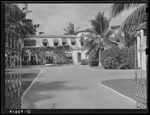 Part of Florida home in wealthy residential section. Miami Beach, Florida