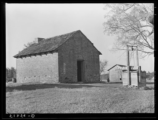 Smokehouse on old plantation. Greene County, Georgia