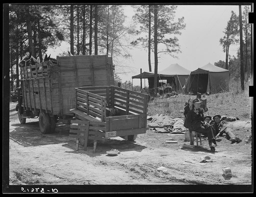 Atlanta mule warehouse sends a camp into rural sections of Georgia for several weeks at a time to sell mules to farmers