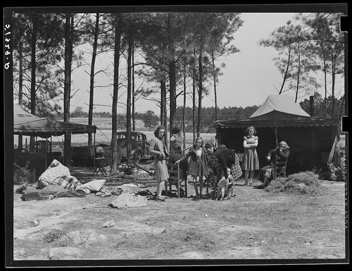 Atlanta mule warehouse sends a camp into rural sections of Georgia for several weeks at a time to sell mules to farmers