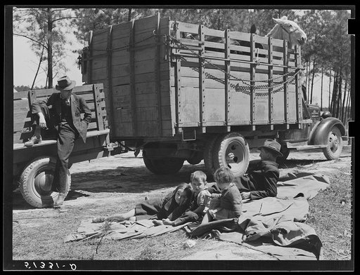 Atlanta mule warehouse sends a camp into rural sections of Georgia for several weeks at a time to sell mules to farmers