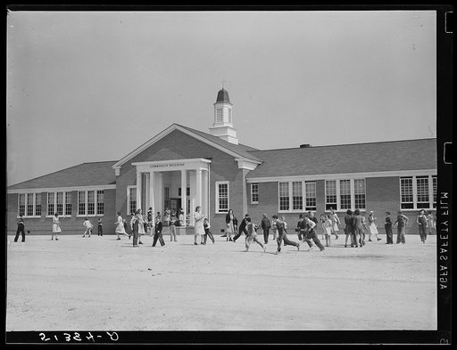New school and community building. Goodman School at noon hour. Coffee County, Alabama