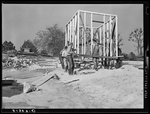New smokehouse being built for J.A. Veasy. Coffee County, Alabama