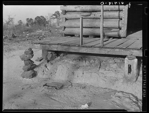 Foundations of J.D. Smith home,  R.R. (Rural Rehabilitation) family (see 51402D). Coffee County, Alabama