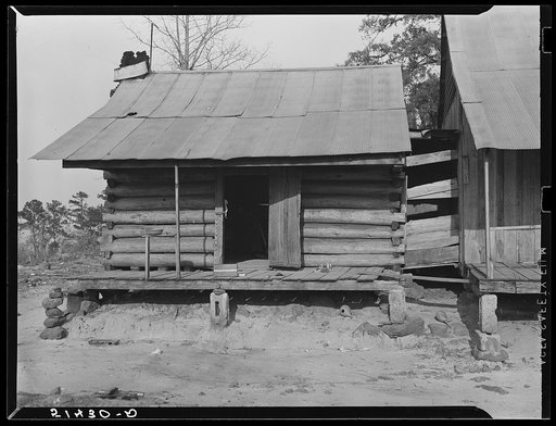 Section of two-room home of J.D. Smith, RR (Rural Rehabilitation) family (see 51402-D)