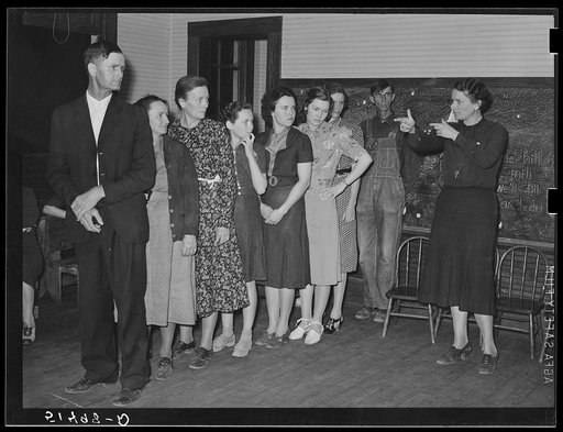 Recreation evening at community school under direction of WPA (Work Projects Administration) recreational supervisor. Coffee County, Alabama