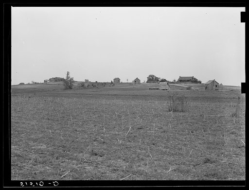 Negro landowners showing some newer, smaller shacks between Montgomery and Camden. Alabama