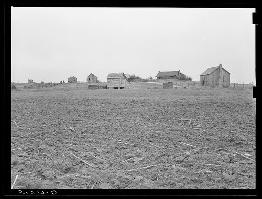Negro landowners, showing some newer, smaller shacks. Between Montgomery and Camden, Alabama