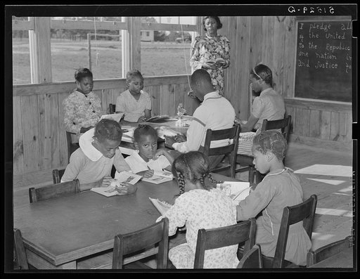 First grade, showing extremes in ages of pupils. Gee's Bend, Alabama.