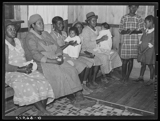Waiting in project clinic for examinations and treatments by doctor and nurse. Gee's Bend, Alabama