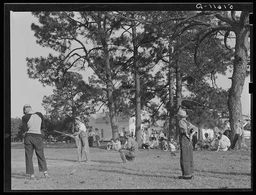 Baseball game after May Day-Health Day festivities at Irwinville Farms, Georgia