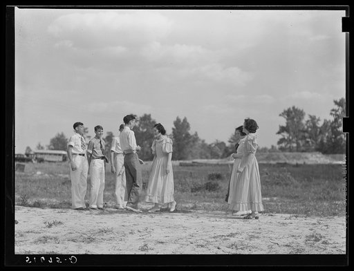 Ninth grade dancing Virginia reel at May Day-Health Day festivities. Ashwood Plantations, South Carolina