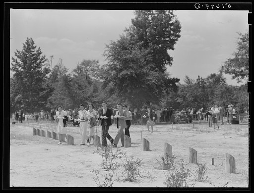 Untitled photo, possibly related to: Ninth grade dancing Virginia reel at May Day-Health Day festivities. Ashwood Plantations, South Carolina