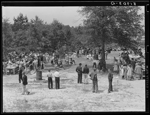 Picnic lunch at May Day-Health Day festivities at Ashwood Plantations, South Carolina
