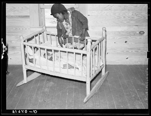 Cradle made by Charlie McGuire (tenant purchase borrower) and two of his children. Pike County, Alabama